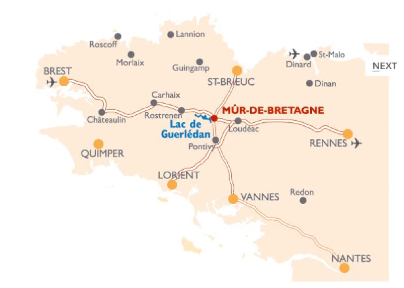 lien pour itinéraire lac de gerlédan - caurel - bretgane